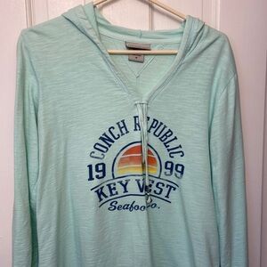Key West Conch Republic summer weight hooded long sleeve shirt